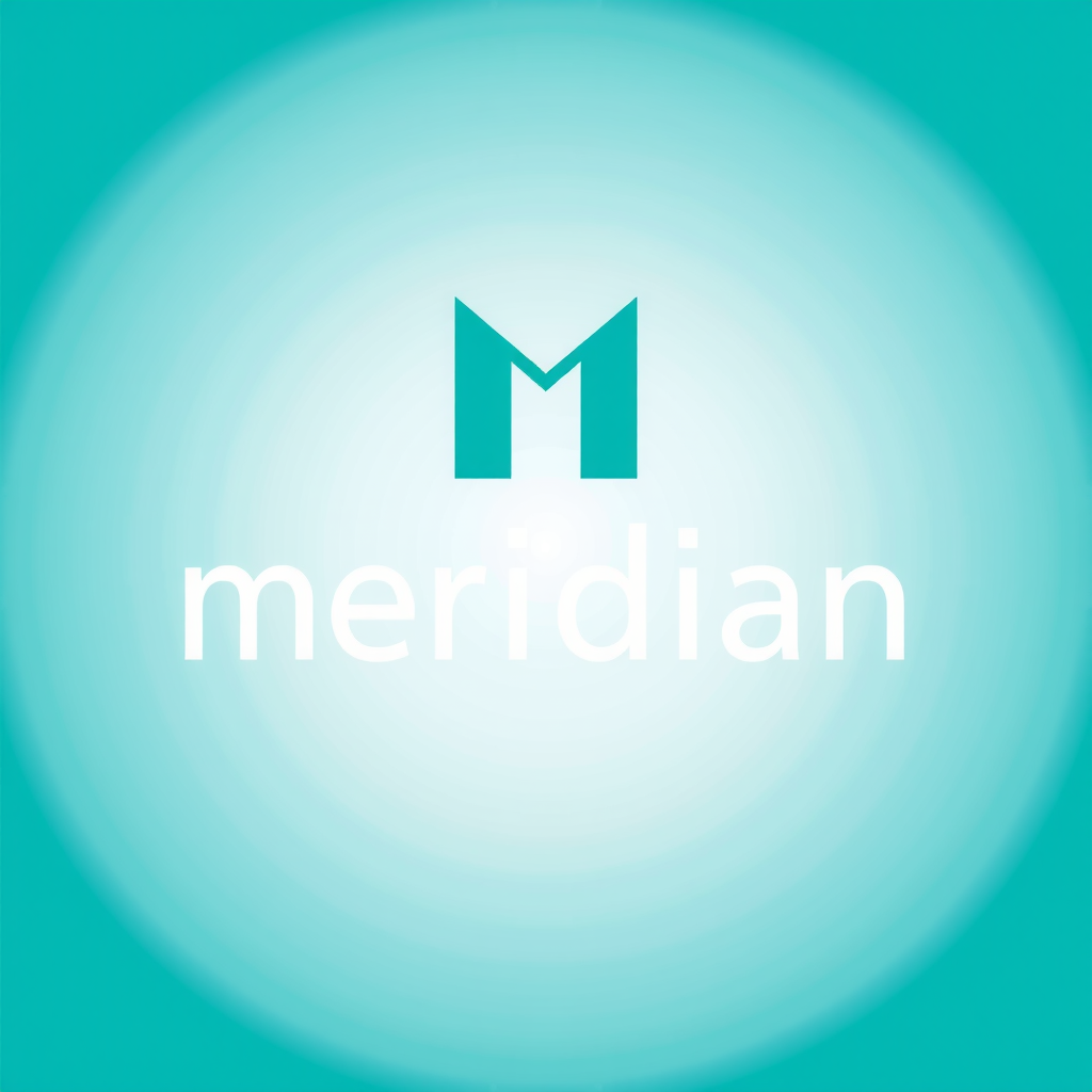 Meridian Tech logo - modern financial technology company providing banking solutions in Canada with teal and white color scheme